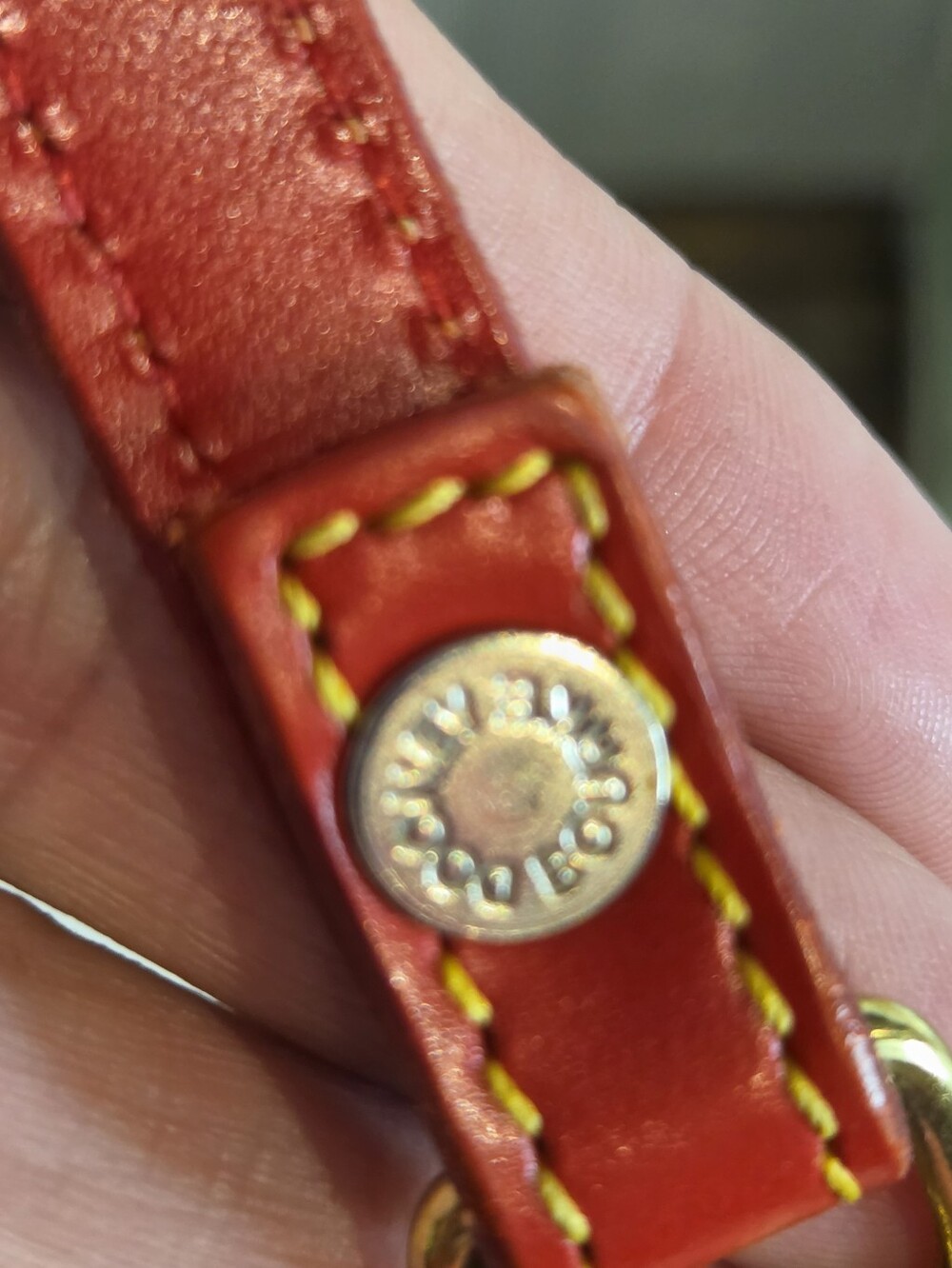 Dooney & Bourke Denim & Red Leather Crossbody Flap Bag - Vintage Made in USA - Picture 8 of 14